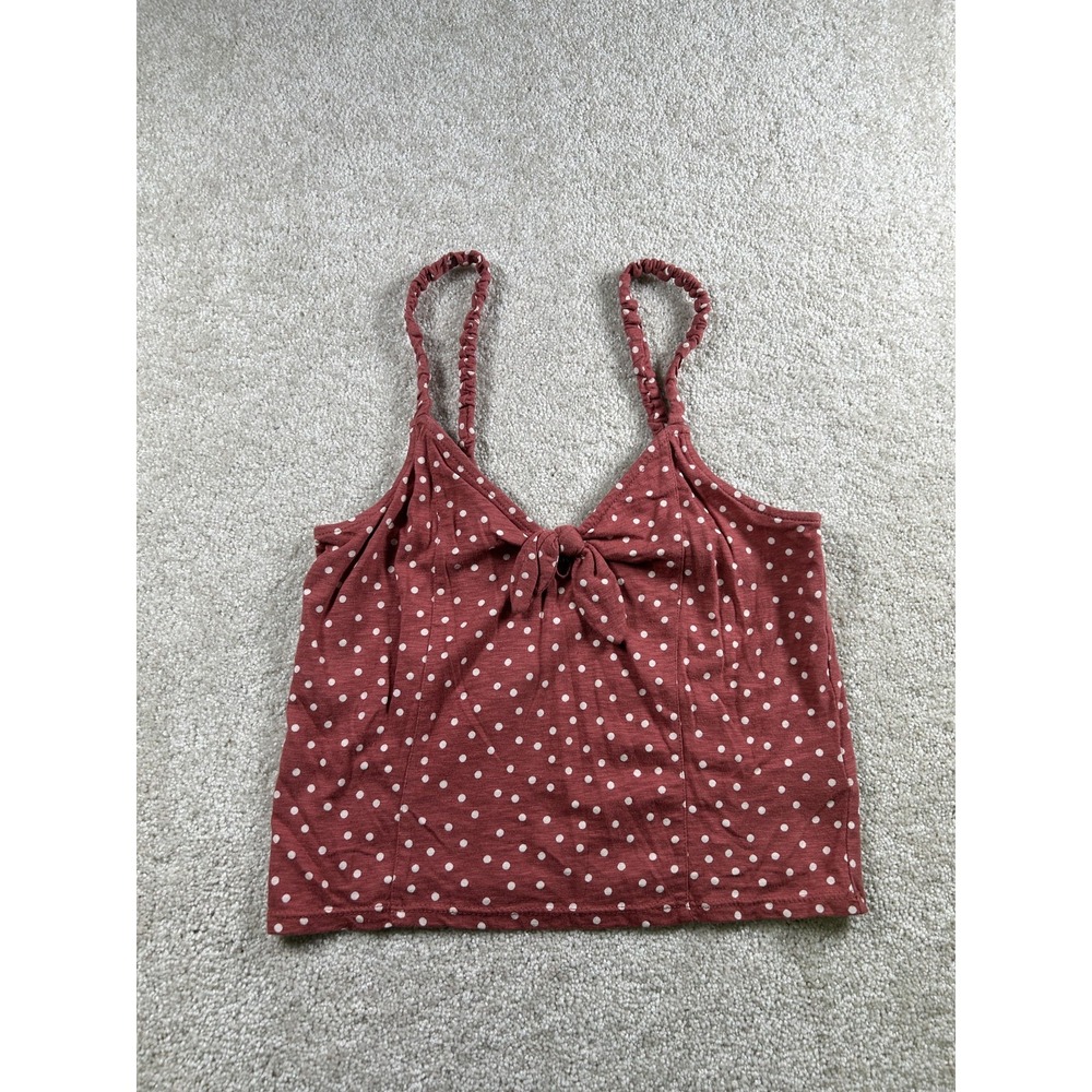 American Eagle Tank Top Womens Small Polka Dot Tie Front Sleeveless Casual Summe